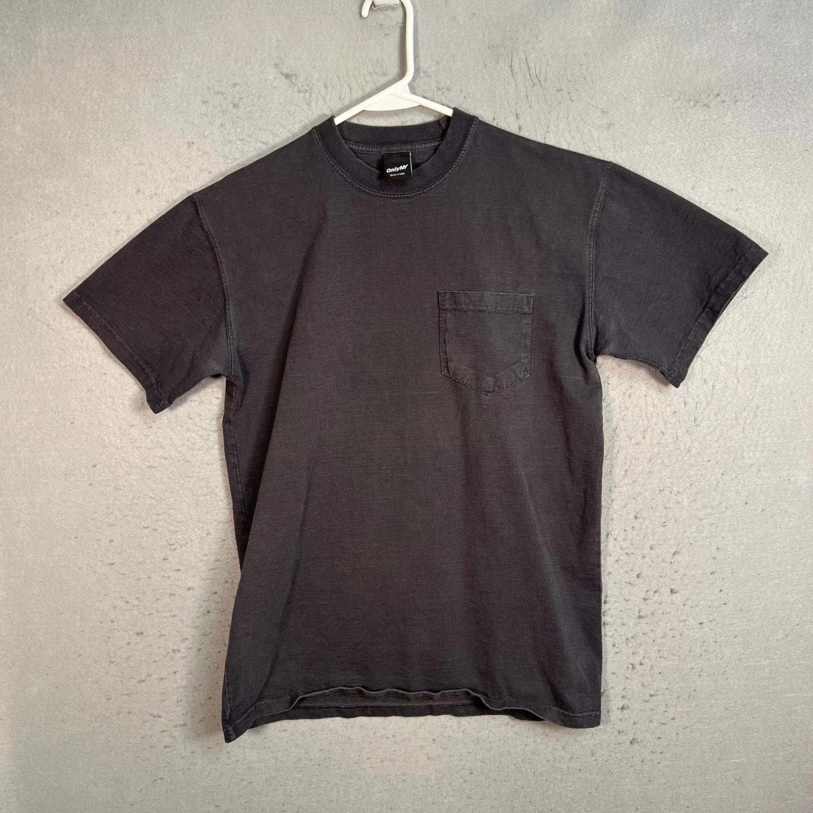 

OnlyNY Mens Small Black Pocket T-Shirt 100% Cotton Crewneck Made In USA 4XL