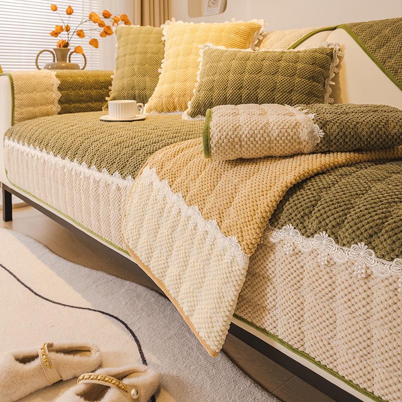 Sofa Cushion Autumn and Winter, New Winter Plush Sofa Cover Cushion Cover, High-quality Armrest, Protective Shell