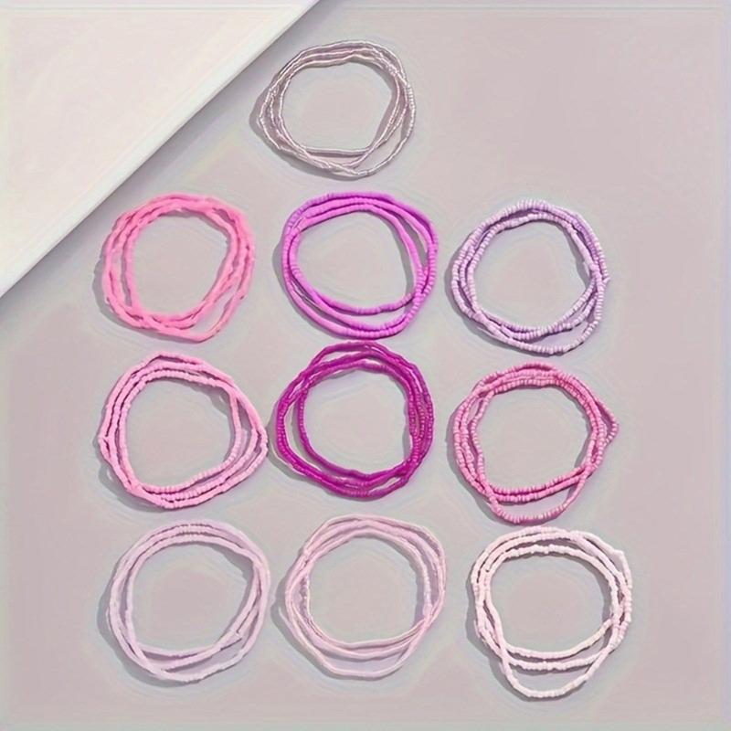 Elegant Glass Bead Bracelet Set 30pcs Colorful Bohemian Beads Anklets Bracelet Statement Bead Bracelet Set