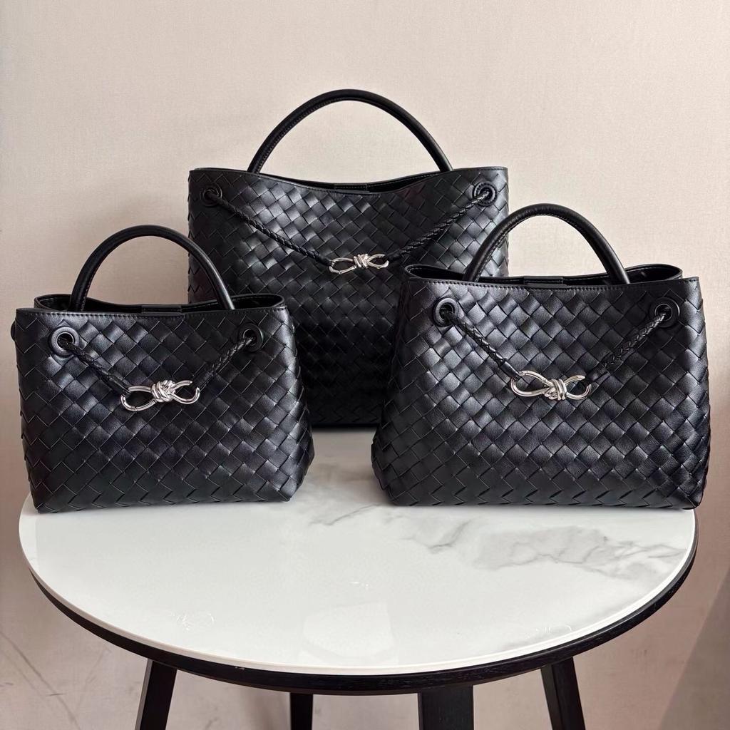 European and American Fashion New Woven Bag Large Capacity Versatile Diamond Cowhide Tote Bag Casual Shoulder Handbag