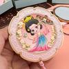 Butterfly Chinese Style Handheld Mirror Emboss Pocket Makeup Mirror Metal Cosmetic Mirror  Women