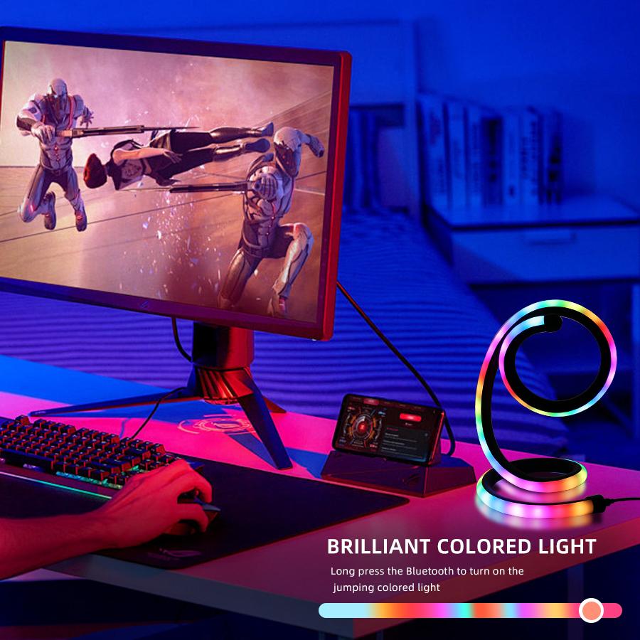 1pc LED Spiral Art Table Lamp RGB Atmosphere Light Multi-mode Dimmable USB Power Control Suitable for Desktop Decoration TV, Esp