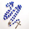 8mm Opal Stone Catholic Beads Rosary Mary Rosary Necklace with Jesus Crucifix Prayer Gift for Women Men Jewelry Gift