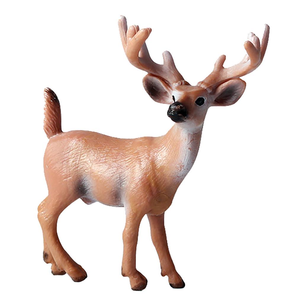 

6pcs Creative Resin Animal Models Simulation Christmas Ornaments Solid Plastic Decoration Children Toys Home Simulated Ornaments