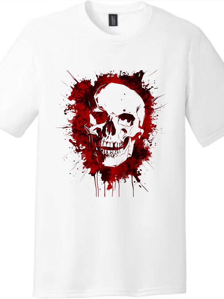 Blood Splatter Skull T-Shirt - Unisex Gothic Dark Metal Tee