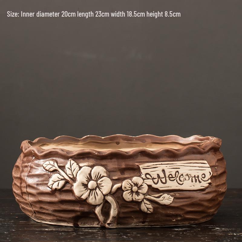 Cartoon Grobkeramik Großer Keramik Sukkulentenübertopf im Bilderbuchstil