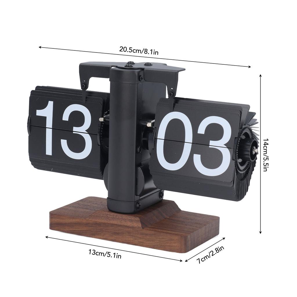 24H Vintage Flip Down Clock Minimalism Single Sided Retro Automatic Page Turning Clock Mechanical Flip Digital Clock for Home