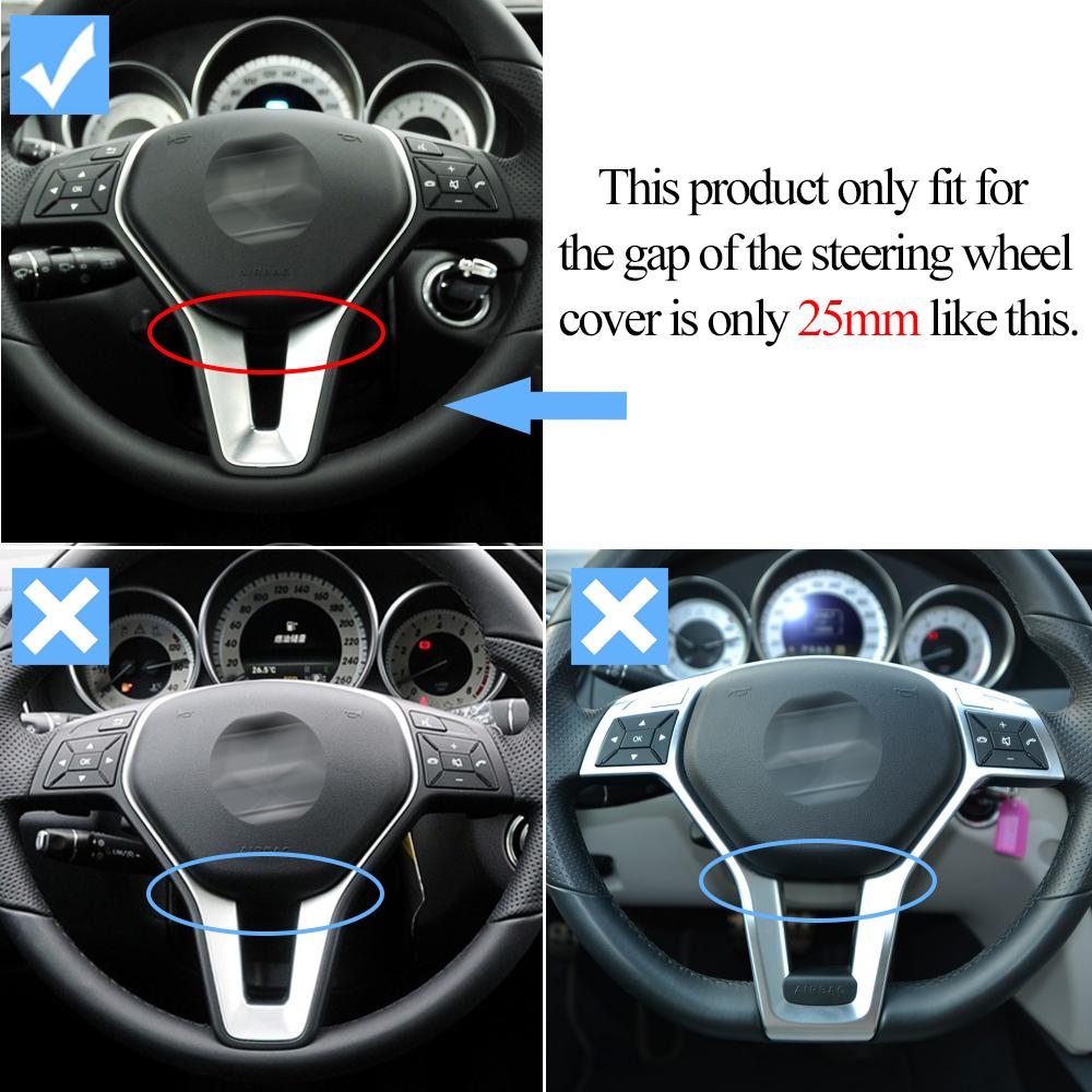 Carbon Fiber Car Steering Wheel Cover Trim Chrome Outer Panel Replacement For Benz C E GLK CLS Class W176 W204 W212 GLK204