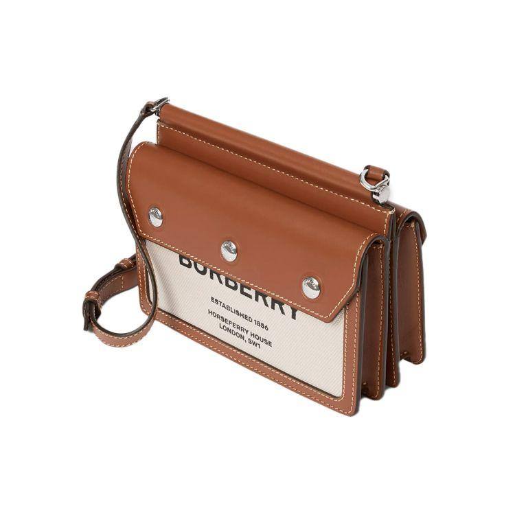 Burberry Tait Series Printed Adjustable Shoulder Strap Leather Messenger Bag Crossbody Mini Unisex bags Natural Malt-Brown 80146111