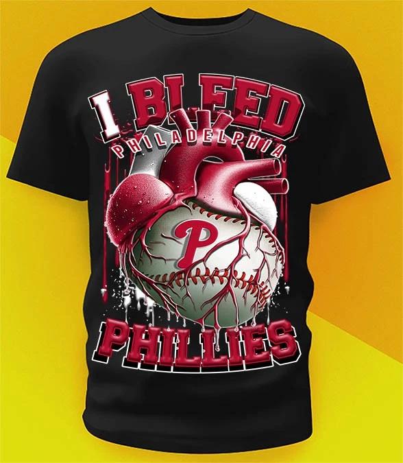Philadelphia Phillies Bleed Shirt Sizes!! Youth-6XL XL