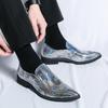 Men's Plus Size Leather Pointed Toe Slip-on Derby Shoes - Shiny Formal & Casual
