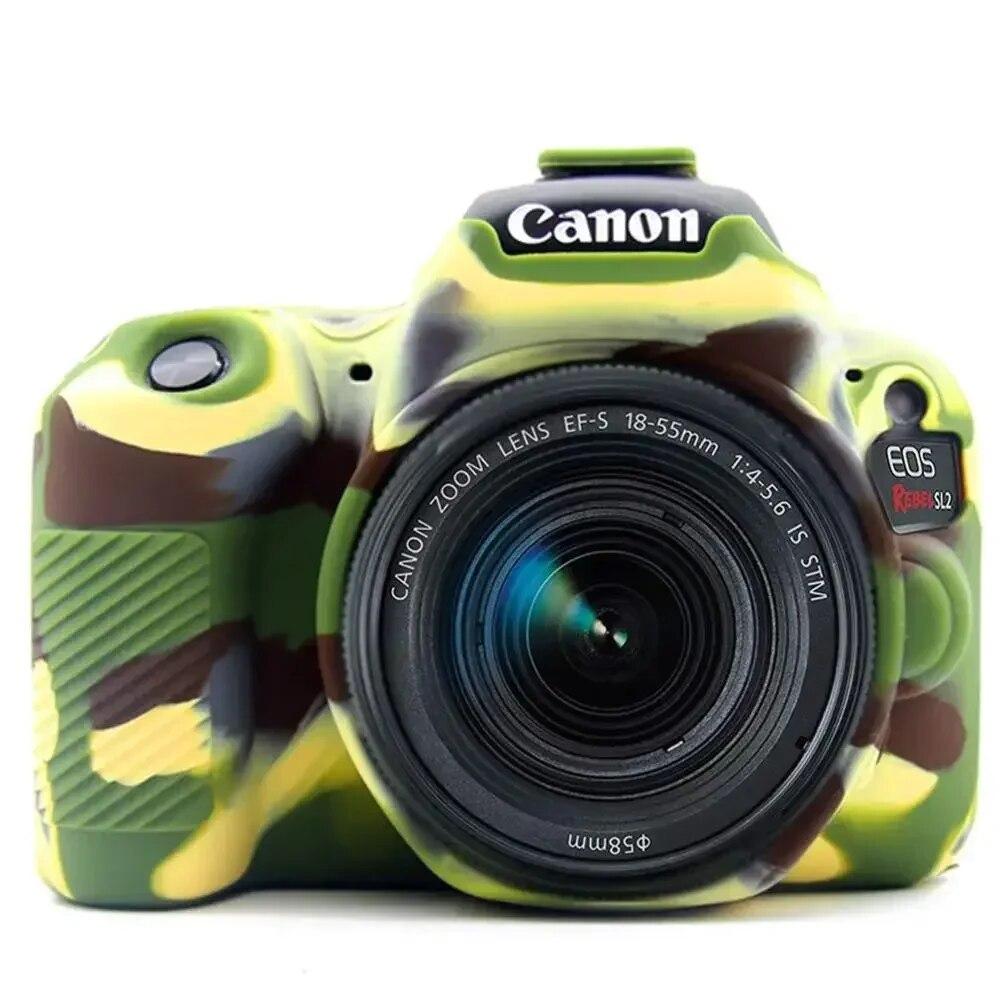 Силиконовый защитный чехол для корпуса для камеры Canon EOS 200D Mark II 250D DSLR камуфляжный