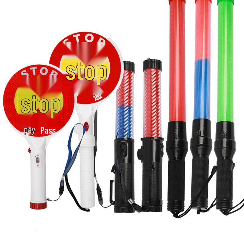 Rechargeable Flashing Traffic Control Stick - Outdoor Warning & Night Glow Handheld Light Shoulder Light