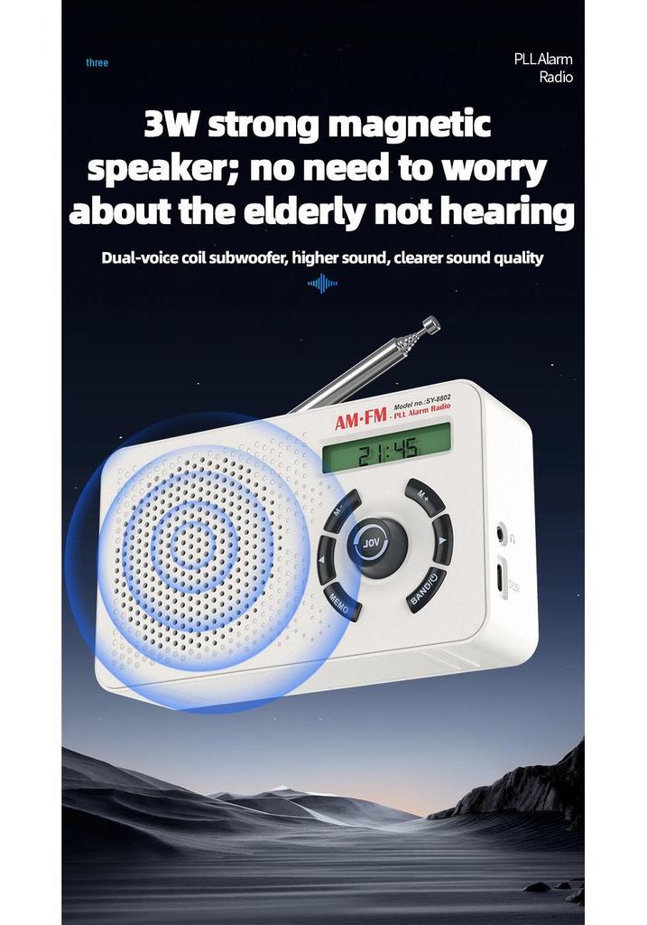 High-Quality All-Band Portable Radio for Home and Elderly (2025 Model)