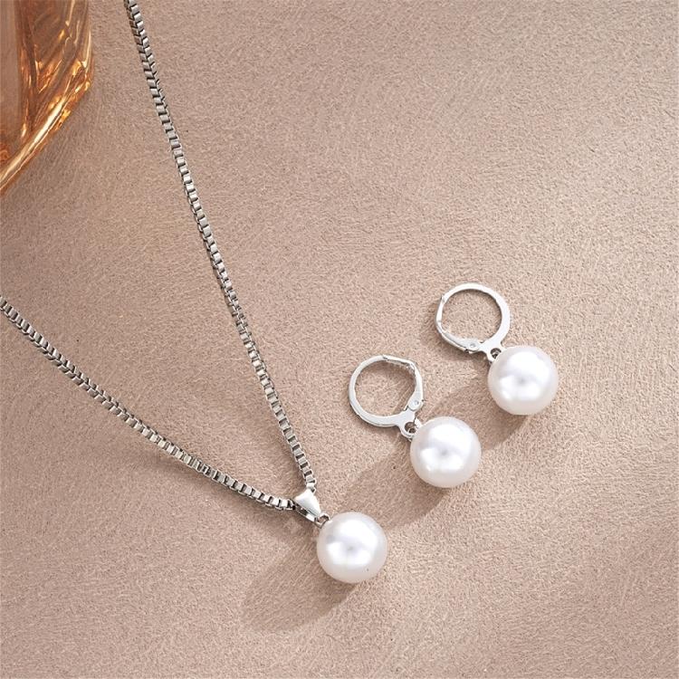 Dainty Pearls Pendant Necklace And Matching Earrings Set Handmade Accessories Gift For Bridal Party Or Anniversary