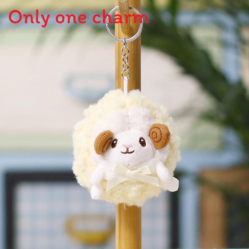 Cute Sheep Plush Keychain With Pp Cotton Filling For Gift And Decor