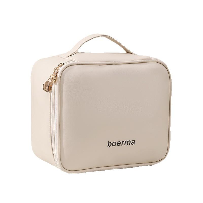 Elegant Pu Cosmetic Bag With Multiple Compartments For Travel And Home Use