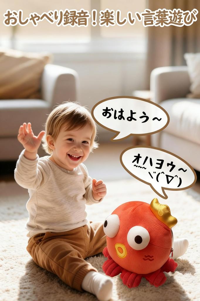 TENGEE Crab and Octopus Toy for 3-Year-Olds, with Voice Recording and Music Playback, Promotes Talking, Soft Fabric, Celebration, Birthday, Christmas