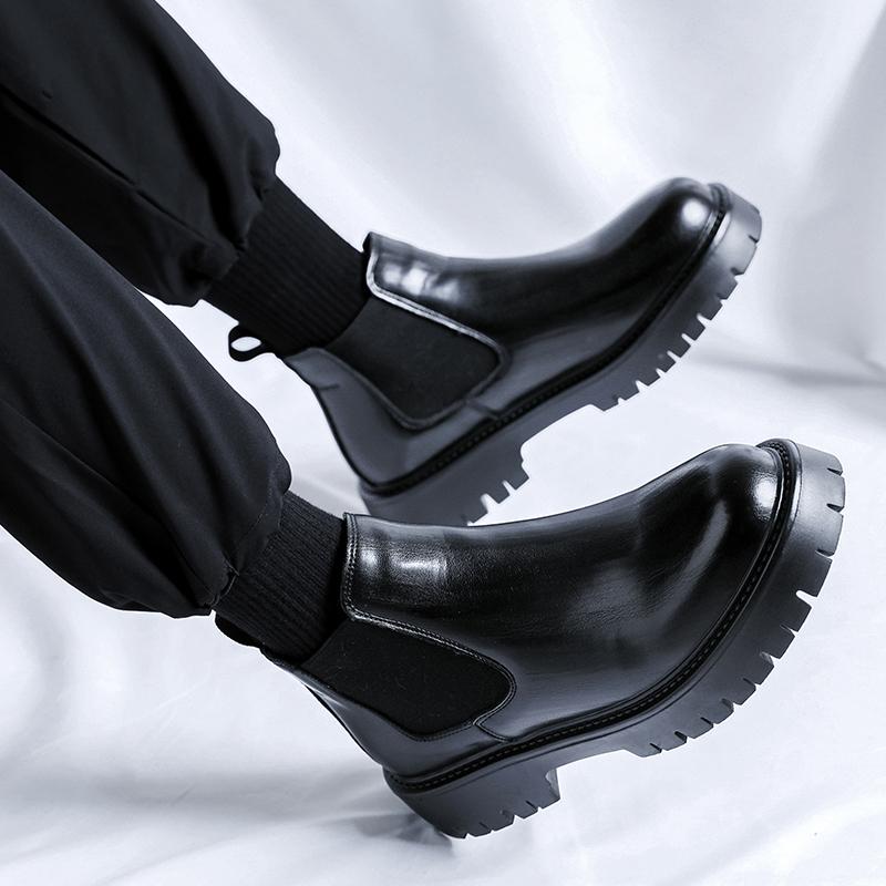 Autumn and Winter Thick Soled Men's Boots Retro Designer Style Outdoor Leisure Party Daily Business and Office Warm Shoes Hot