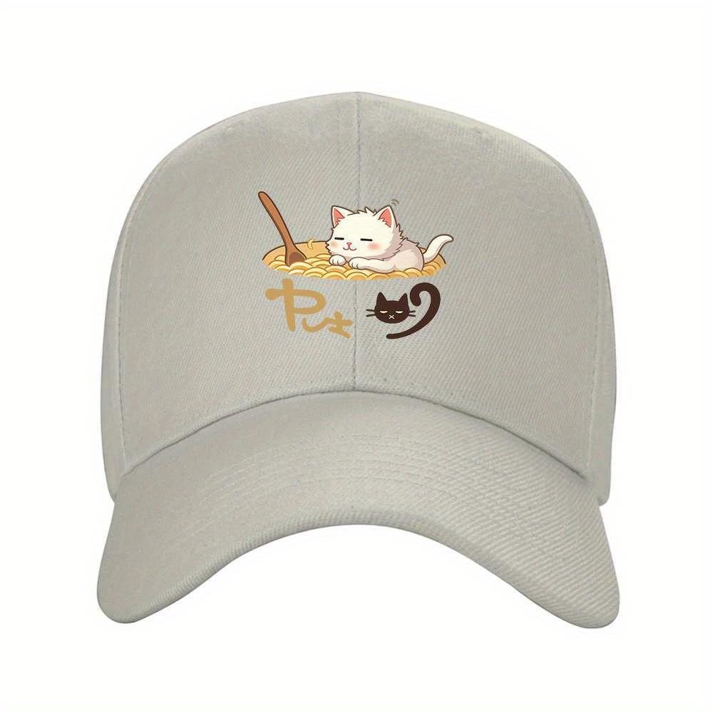 Kawaii Cat RaUnisex Baseball Cap Anime Inspired Adjustable Unisex Outdoor Sporty Travel Hat