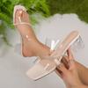 New Transparent Crystal Heel Open Toe Sandals Women's Block Heel Slippers Open Toe Sandals Anti-slip Wear-resistant Kitten Heels