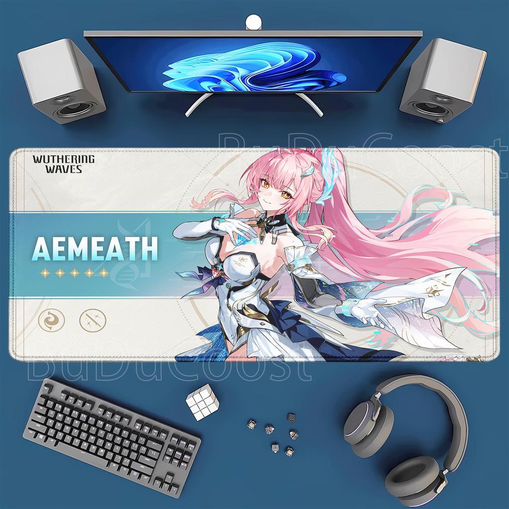 Aemeath Wuthering Waves Mousepad Computer Gaming birouri tastatură Mouse Pad Anime Antiderapant Cauciuc Imprimare HD xmm Covoraș Birou