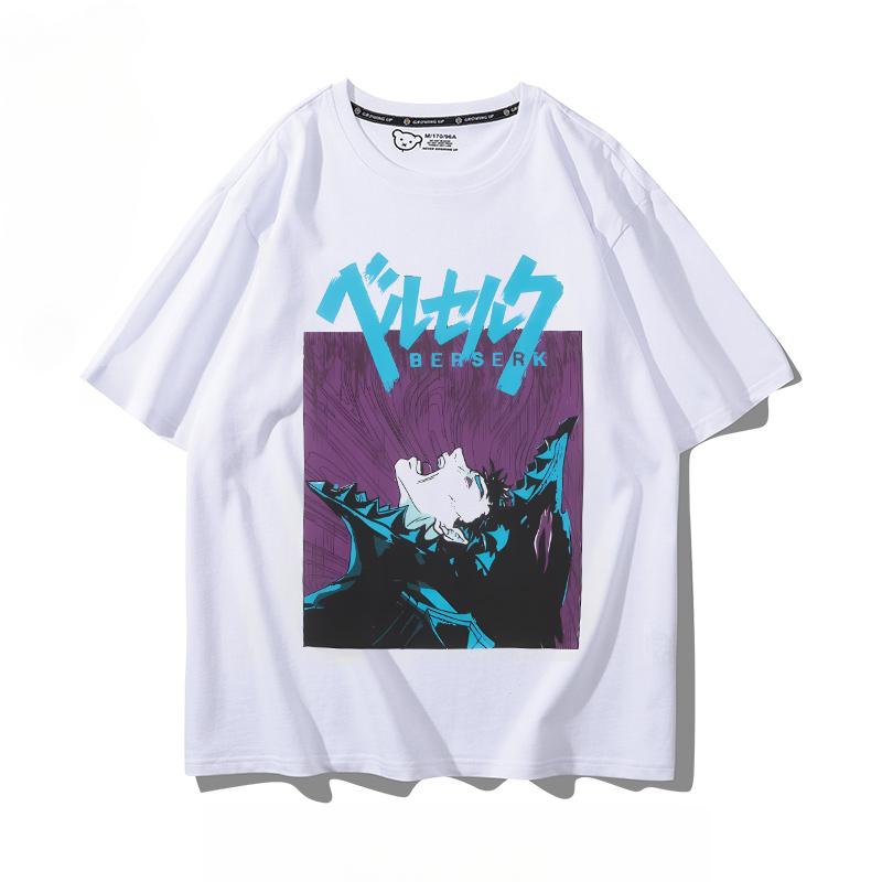 Berserk anime potisk osobnosti letní pánské 100% bavlna krátký rukáv venkovní ležérní pohodlné streetwear