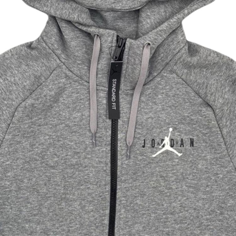 Jordan Printed Logo Zip-Up Hoodie Men Tops Grey CQ7706-091