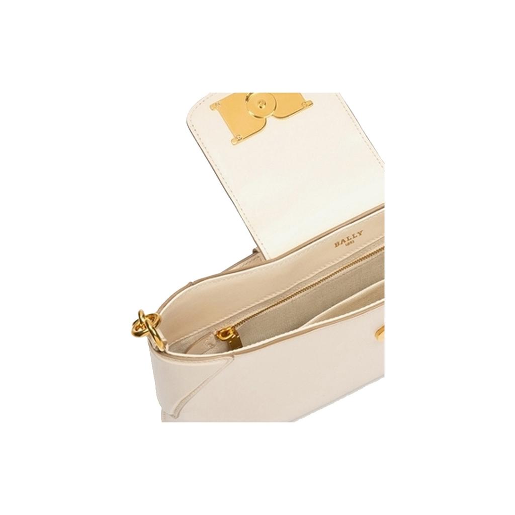 Bally Chain Underarm Bag Leather Shoulder Bag Women bags Beige 6239075-WHITE