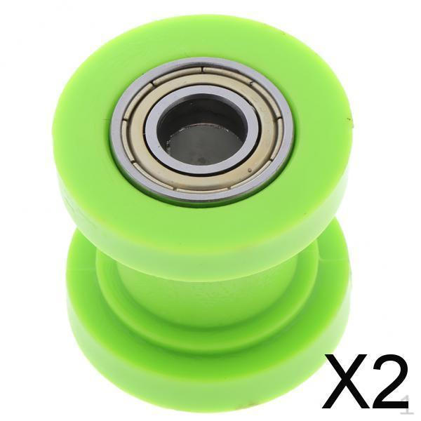 

2x Мотоцикл 10мм Ролик Цепи Шкив Натяжитель Направляющее Колесо для Автомобилей Зеленый