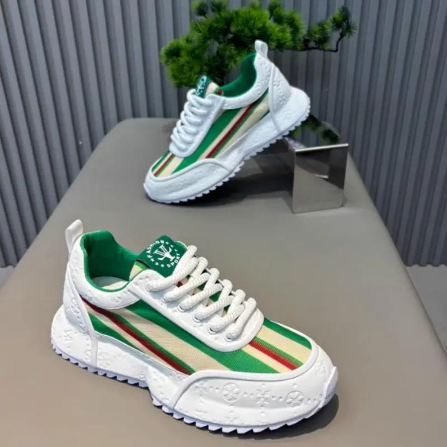 Leather Running Shoes Men Casual Shoes Outdoor Breathable Man Walking Lightweight Comfortable White Sneakers Tennis Sport Shoes