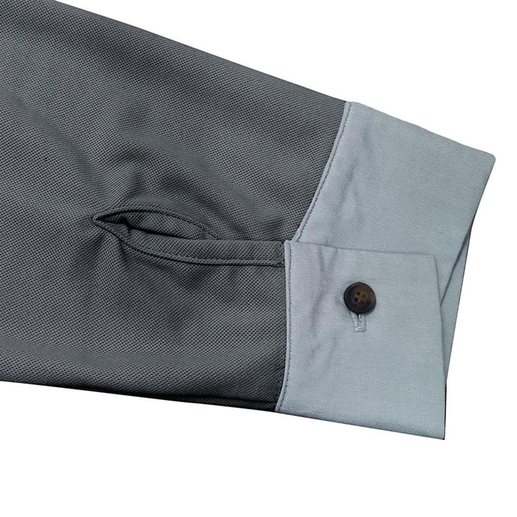 Autumn And Winter Men's New Casual Long Sleeved Contrasting Polo Shirt Shirt