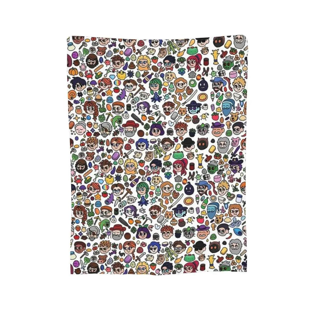Stardew Valley Town Map Blankets Soft Warm Flannel Throw Blanket Bedding for Bed Living Room Picnic Travel Home Sofa