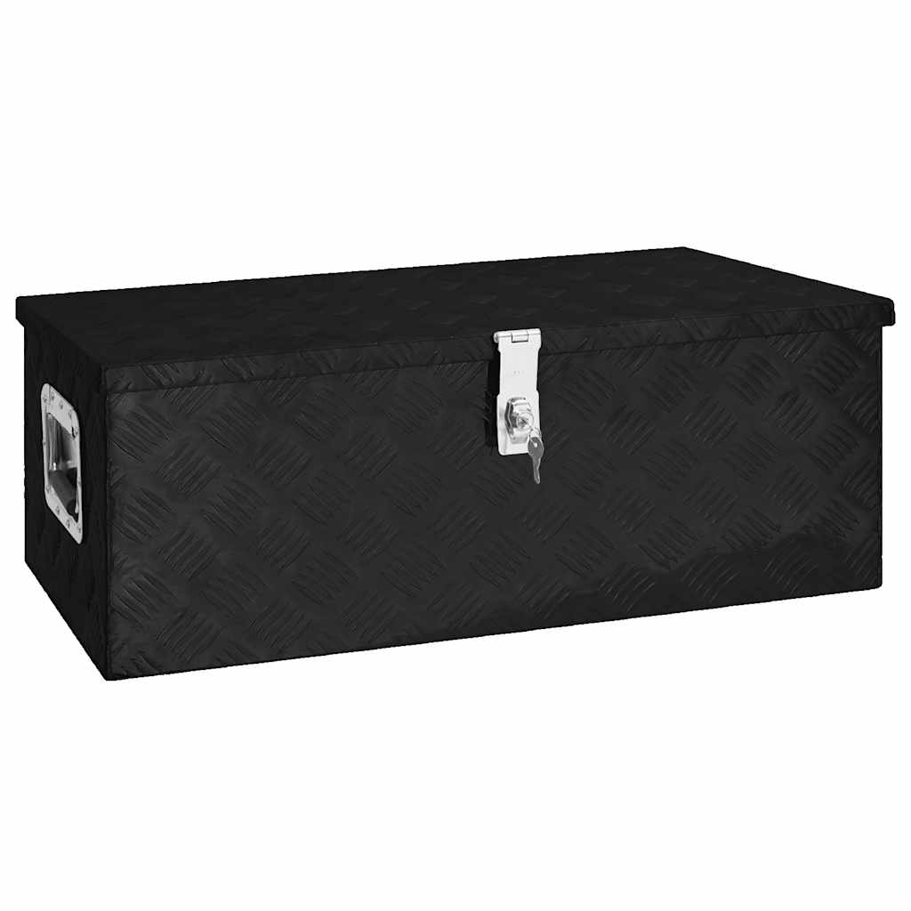 Vidaxl Skrzynka Do Przechowywania, Czarna, 80X39X30 Cm, Aluminium