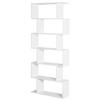 Bookcase Shelf Zig Zag Contemporary Design 80L x 23W x 192H cm 6 Levels White