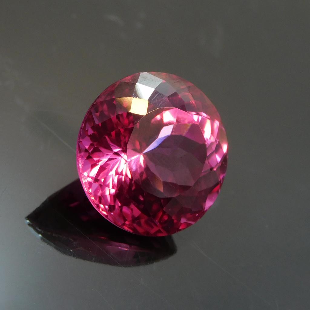 Natural Pink Tourmaline Loose Gemstone Round Cut 21.60 Ct October Birthstone for Gem Collections