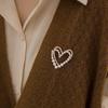 Design Sense Pearl Love Brooch Female, Fashionable High-Grade Exquisite Pin, Fixed Coat Sweater Accessories