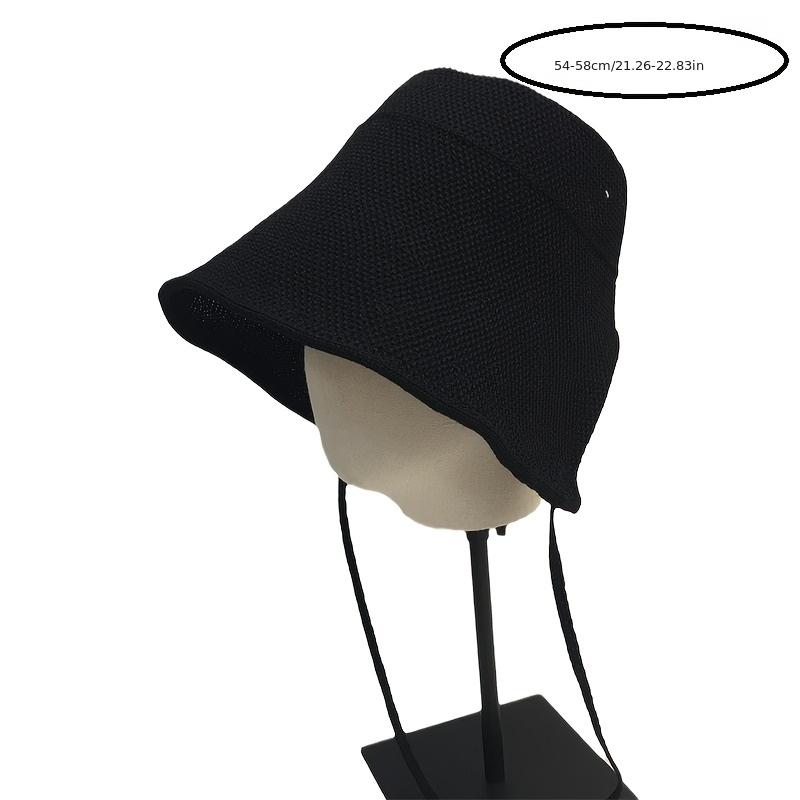 Spring and summer straw sun hats, summer strap bucket hats, outdoor travel sun hats, casual and versatile beach hats чёрный