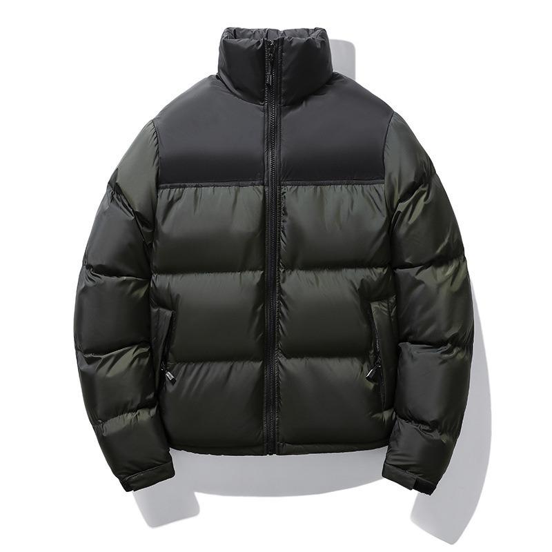 New Color-inserted Cold-proof Cotton-padded Clothes Trendy Couple Jackets Fashionable Blue Thickened Warm Short Cotton-padded Clothes