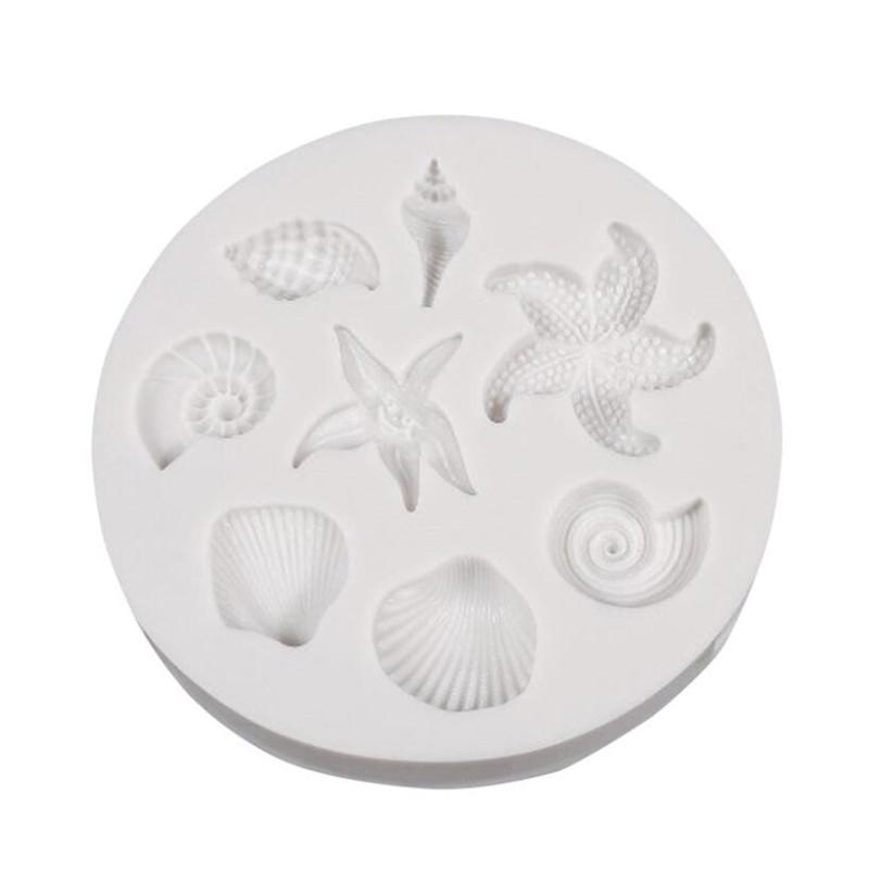Cake Decorating Tools DIY Sea Creatures Conch Starfish Shell Fondant Cake Candy Silicone Molds Creative DIY Chocolate Mold