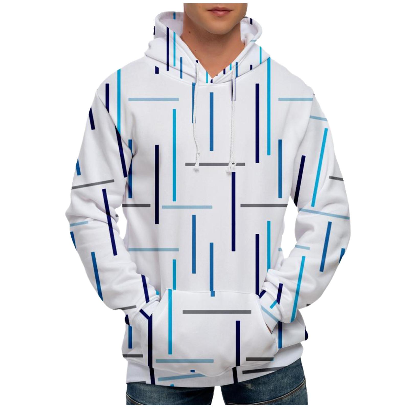 

Модный свободный мужской и женский свитер с капюшоном с длинным рукавом и принтом XXL белый