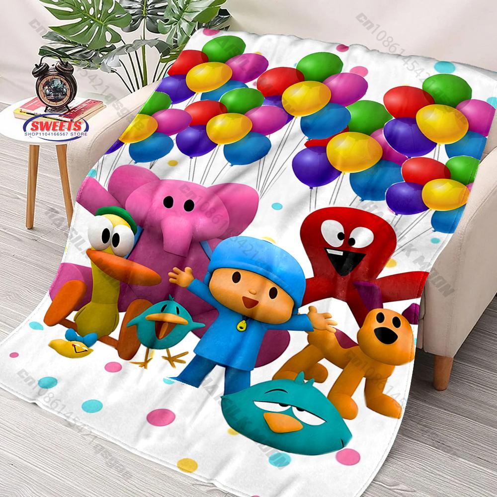 Cute P0c0y0 Theme Print Blanket Warm Soft and Comfortable Home Travel Blanket Sofa Bedding Cover Blankets Gift for Boys Girls