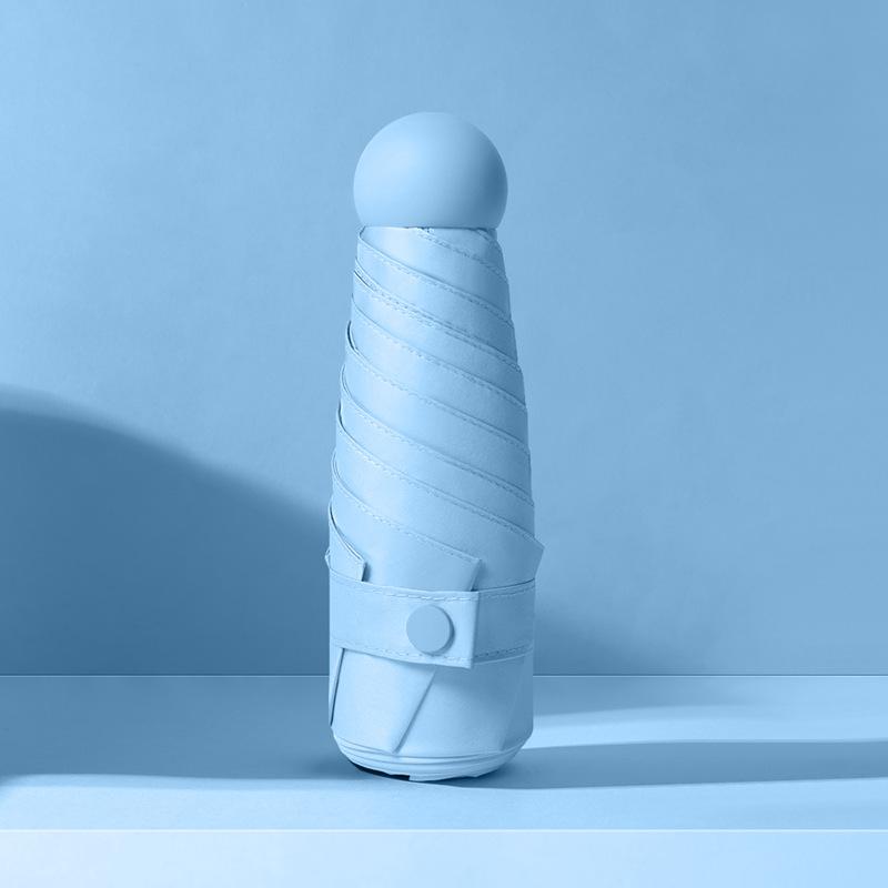 

Мини Портативный Карманный Зонт Солнечный Зонт Солнце и Дождь Двойного Назначения Защита от Солнца Креативный Женский Солнечный Зонт небесно-голубой