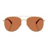 Coach Personalized Design Metal Aviator Style Sunglasses Unisex Couple Style Light Gold
