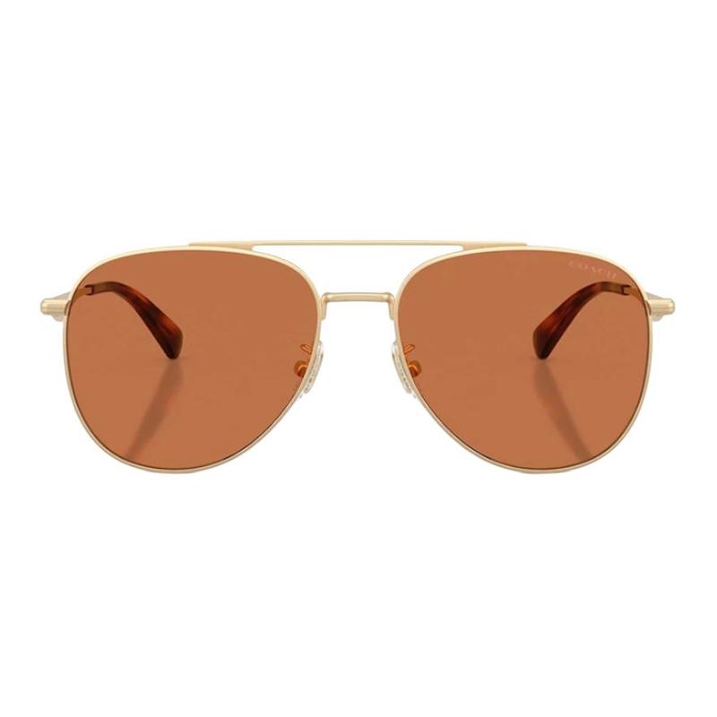 Coach Personalized Design Metal Aviator Style Sunglasses Unisex Couple Style Light Gold