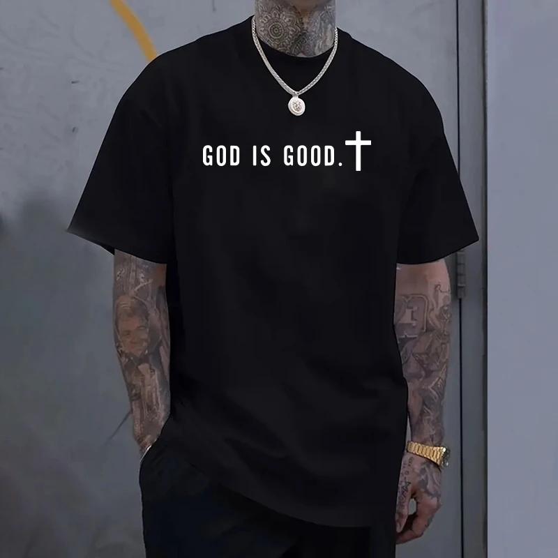 2026 New Arrival Unisexs Tshirt High Quality 100 Cotton Short Sleeve Top God Is Good Printed Tshirts Summer Casual Fashion Tees