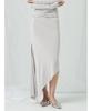 Anggae Light Jersey Unbalanced Long Skirt Silver