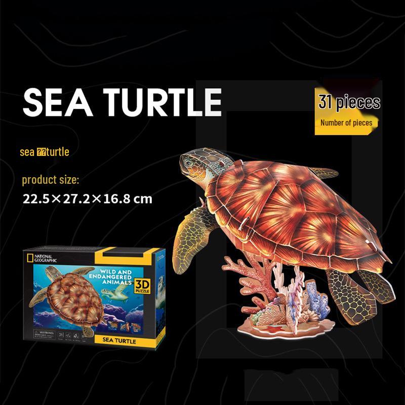 

IQube 3D Пазл «Вымирающие животные» - Модель попугая и акулы (Детская научная серия National Geographic)