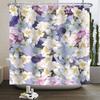 Floral Shower Curtain Flower Butterfly Waterproof Polyester Bathroom Curtain With Hooks Bathtub Screen
