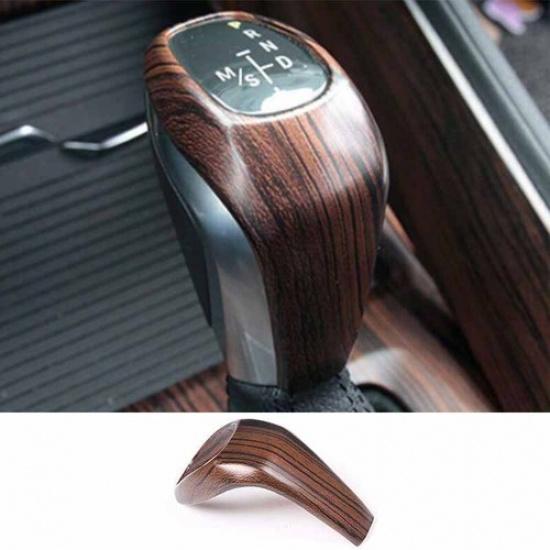 Knob Cover Wood Grain Central Console Gear Shift For BMW 2 Series Touring 15-19